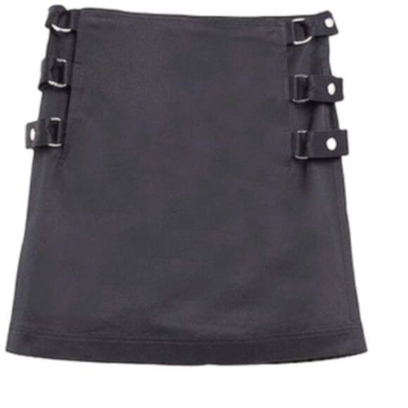 Helmut Lang buckle straight skirt black size 8 - Picture 2 of 8